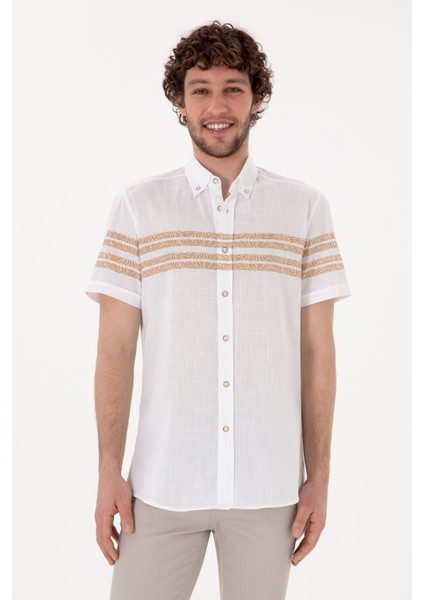 Erkek Camel Gömlek Kısa Kollu 50305921-VR015