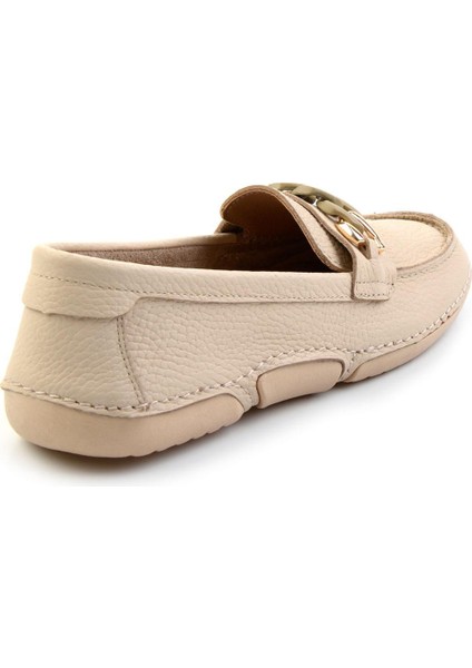 Bej Leather Kadın Loafer Ayakkabı K01028130303 modelleri