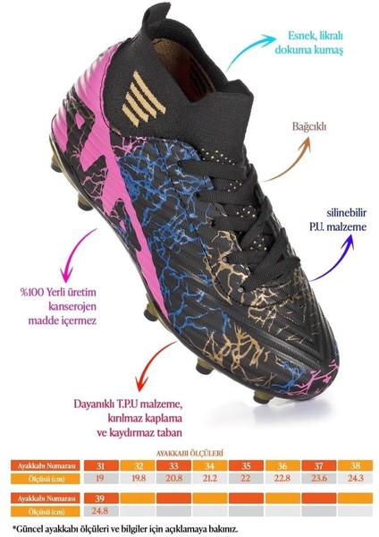 Garantili Bilekli Çoraplı Krampon Halı Saha 40-41-42-43-44 Numara indirimleri