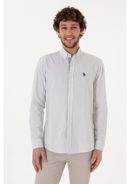 Erkek Beyaz Gömlek Desenli 50306366-VR013