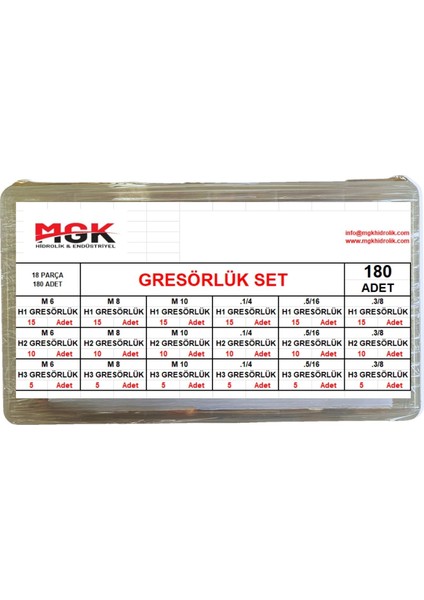 Mgk Gresörlük Seti (180 Adet)