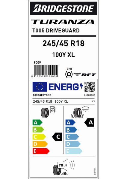 245/45 R18 100Y Xl T005 Drıveguard Rft Oto Yaz Lastiği (Üretim Yılı:2025)