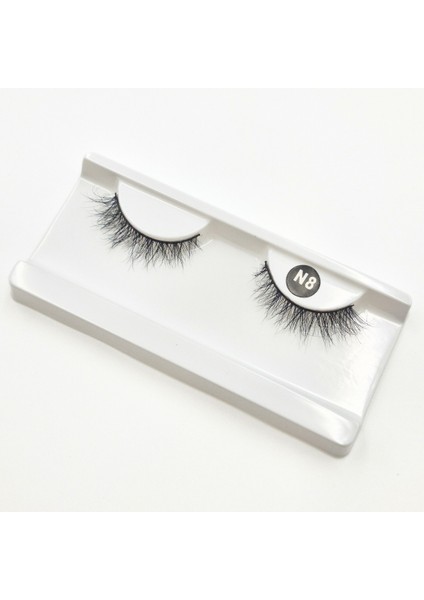 Doğal Görünümlü Gerçek Kıl Tam Boy İpek Takma Kirpik (1 Çift) - Mink Eyelash No: N8