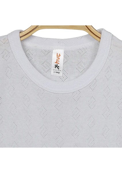 Kız Bebek Atlet Pamuklu Body Jakarlı Küp Desenli Çıtçıtlı Zıbın