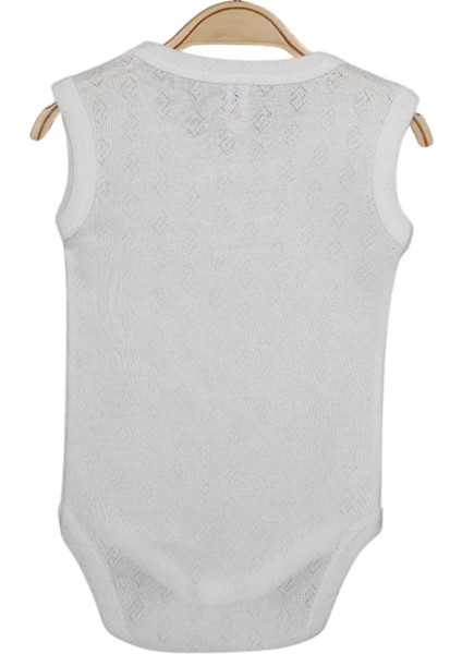 Kız Bebek Atlet Pamuklu Body Jakarlı Küp Desenli Çıtçıtlı Zıbın