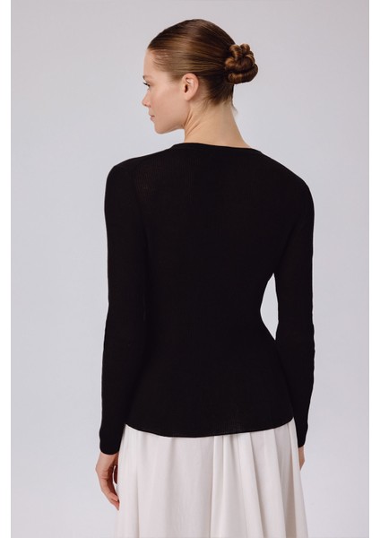 Siyah V Yaka Fitilli Ince Kadın Hırka fırsatları