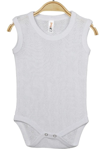 Kız Bebek Atlet Pamuklu Body Jakarlı Küp Desenli Çıtçıtlı Zıbın