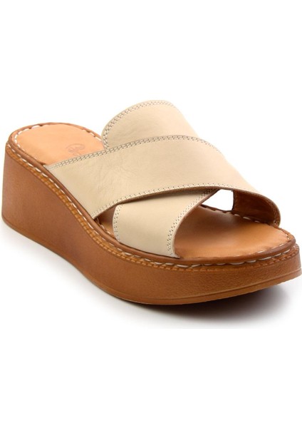 Bej Leather Kadın Terlik K04331126303 fiyatları