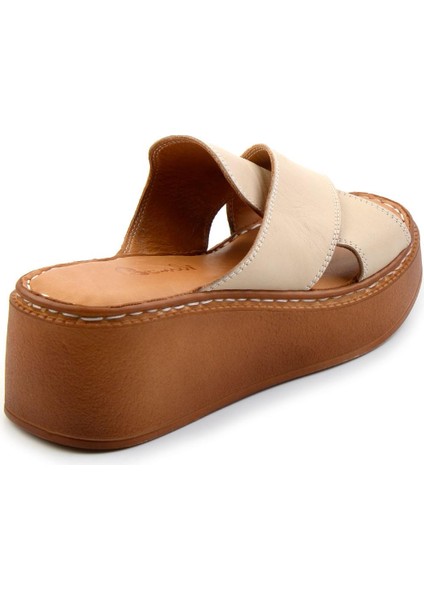 Bej Leather Kadın Terlik K04331126303 modelleri