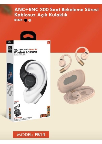 Fb-14 Ipx4 Su Geçirmez Anc - Enc Gürültü Önleyici Kablosuz Airpods 5.4 Bluetooth Dokunmatik Kulaklık