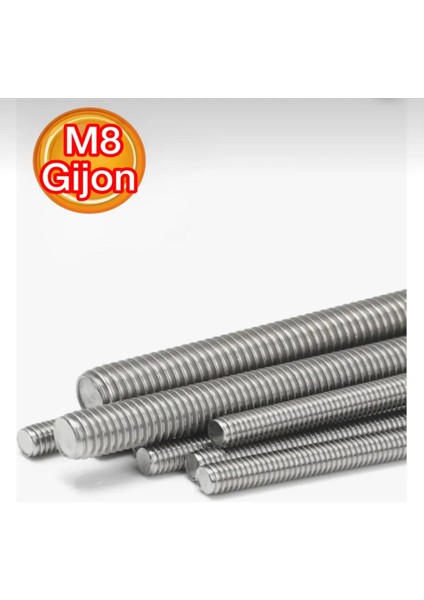 M8X1000 mm Saplama Galvanizli Gijon Rot Tij Başsız Cıvata