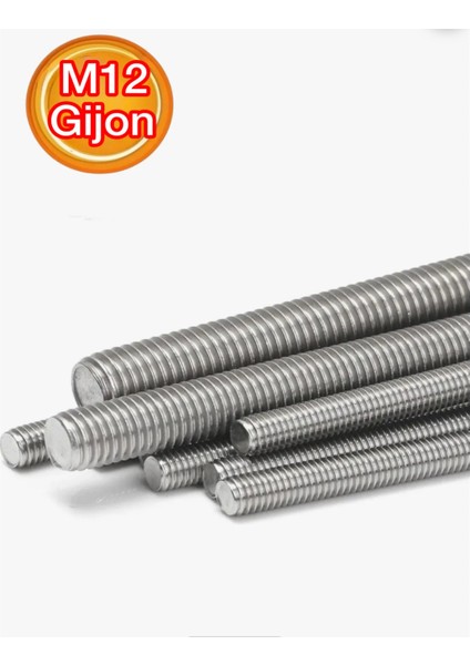 M12X1000 mm Saplama Galvanizli Gijon Rot Tij Başsız Cıvata