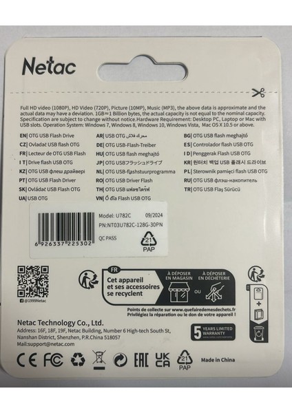 128GB Type-C + USB 3.0 Flash Bellek