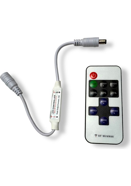 El Kumandası Tek Renkli Uzaktan Kumanda LED Işık Kablosuz Kontrol Cihazı Lamba Kontrolü Dc 5-24V 12A