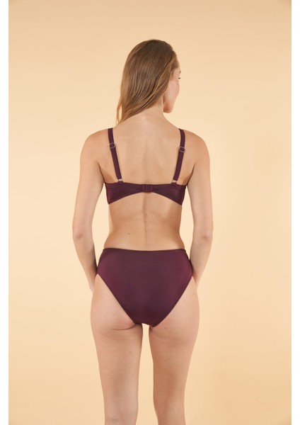 Toparlayıcı Balenli Bikini Takımı - Mürdüm fiyatları