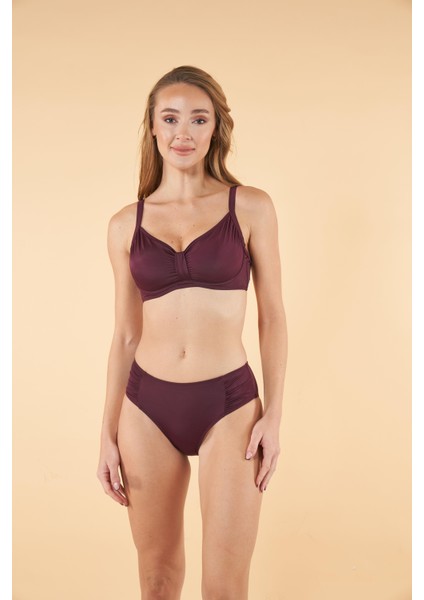 Toparlayıcı Balenli Bikini Takımı - Mürdüm modelleri