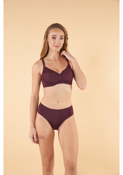 Toparlayıcı Balenli Bikini Takımı - Mürdüm indirimleri