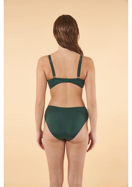 Balenli Luplu Battal Beden Bikini Takımı - Yeşil