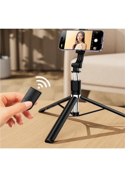Kumandalı Selfie Çubuğu 170CM Cep Telefonu Video Kaydı, Fotoğraf Için Uzatılabilir Tripod R1-L indirimleri