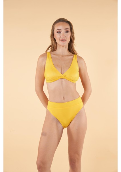 Kemerli Kruvaze Bikini Takımı - Limon