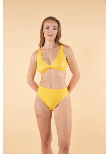 Kemerli Kruvaze Bikini Takımı - Limon