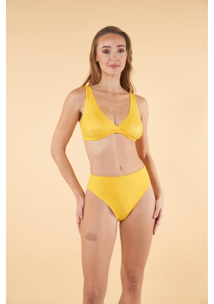 Kemerli Kruvaze Bikini Takımı - Limon