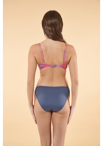 Desenli Emprime Kaplı Bikini Takımı - Petrol