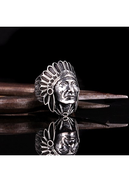 Kızıldereli Motifli 925 Ayar Gümüş Erkek Yüzük modelleri