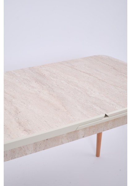 Göksu Traverten Boyalı Mdf Mutfak Masa Takımı 80 x 130