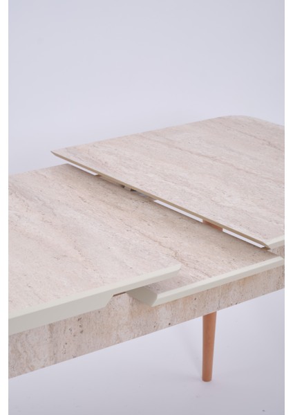 Göksu Traverten Boyalı Mdf Mutfak Masa Takımı 80 x 130