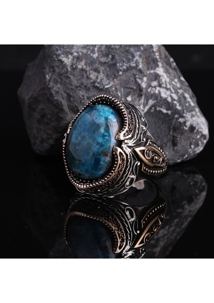 Azurit Taşlı 925 Ayar Erkek Gümüş Yüzük fiyatları