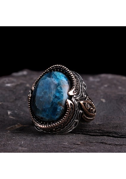 Azurit Taşlı 925 Ayar Erkek Gümüş Yüzük indirimleri