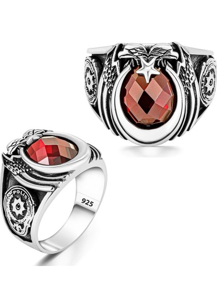 Polis Armalı Zirkon Taşlı Gümüş Yüzük modelleri