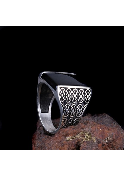 Siyah Onix Taşlı Kral Model 925 Ayar Erkek Gümüş Yüzük fırsatları