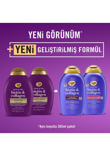 Biotin & Kolajen Sülfatsız Şampuan 385 ml modelleri
