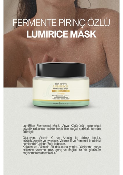 Lumirice Fermente Pirinç Özlü Maske , Aydınlatıcı, Renk Eşitleyici Maske fiyatları