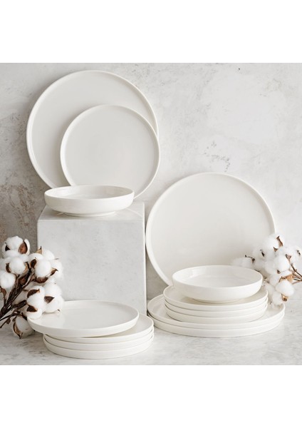 Ephesus Whıte Çukur Tabak Seti 22CM - 6lı