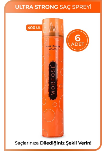 Güçlü Tutuş Saç Spreyi 400 ml Turuncu x 6 Adet üm Saç Tipleri İçin fiyatları