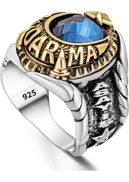 Ay Yıldız Işlemeli Jandarma Gümüş Yüzük