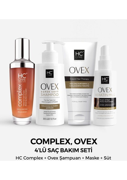 Hc Complex Ovex Şampuan Maske Keratin Sütü 4'lü Saç Bakım Seti