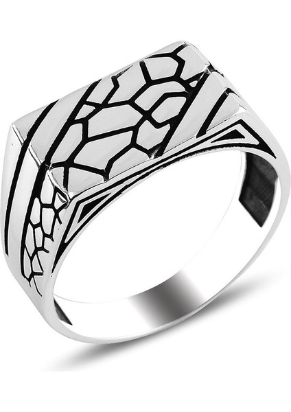 Taş Deseni Işlemeli Gümüş Yüzük