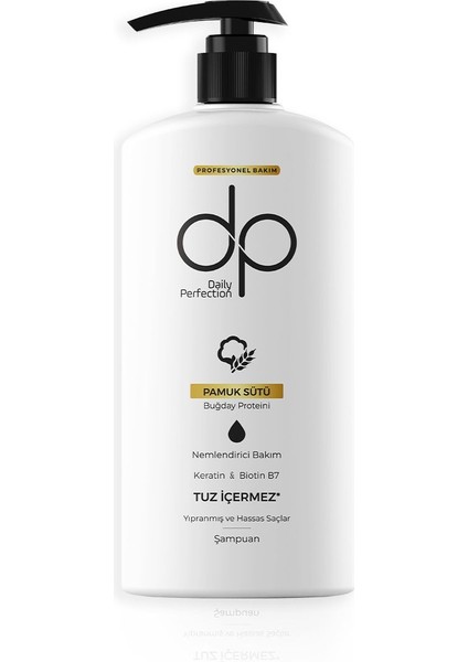 Daily Perfection Pamuk Sütü Saç Bakımı 500 ml Kokusuz Sürdürülebilir Malzeme ile Besleyici