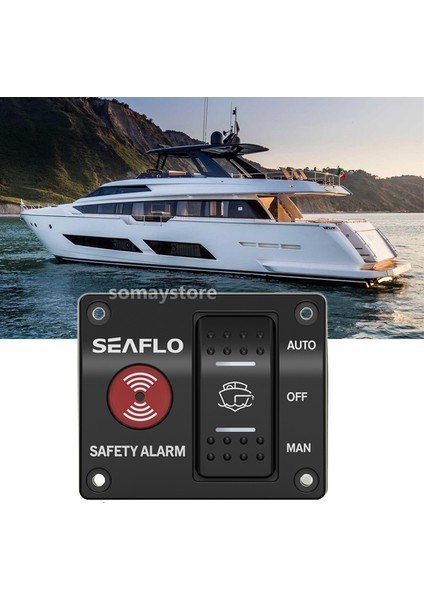 Marine Sintine Pompası Kontrol Paneli Alarmlı 63X73MM Seaflo