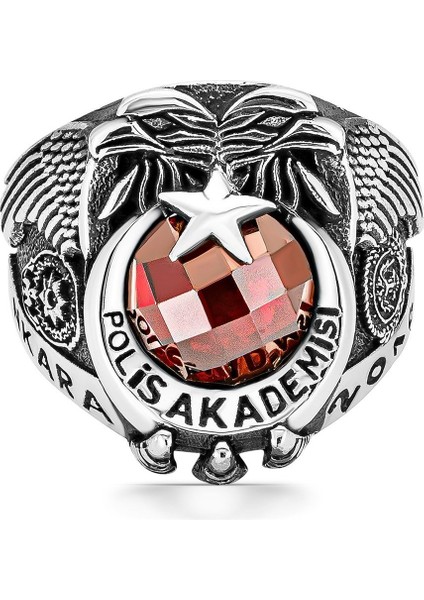 Polis Akademisi Işlemeli Polis Armalı Gümüş Yüzük fırsatları