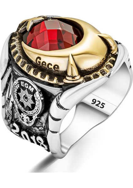 2018 Polis Armalı Taşlı Gümüş Yüzük modelleri