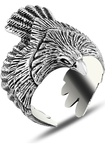 Kartal Motifli 925 Ayar Gümüş Yüzük