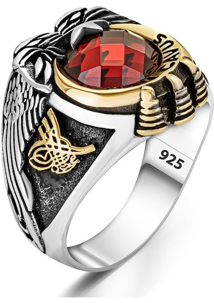 Uzman Çavuş Tuğra Işlemeli Gümüş Yüzük fırsatları