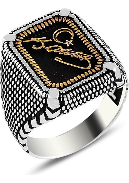 Kemal Atatürk Imzalı Pençe Gümüş Yüzük