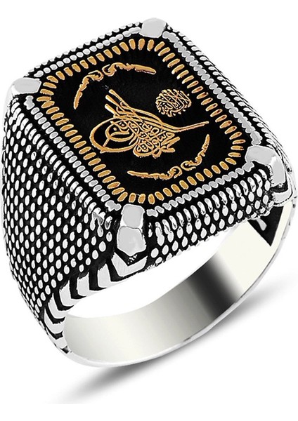 Osmanlı Tuğra Işlemeli Pençe Gümüş Yüzük