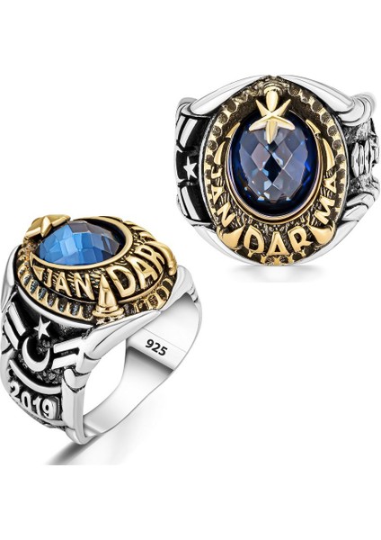 Ay Yıldız Işlemeli Jandarma Gümüş Yüzük fırsatları